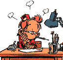 Gif animé Spirou au bureau